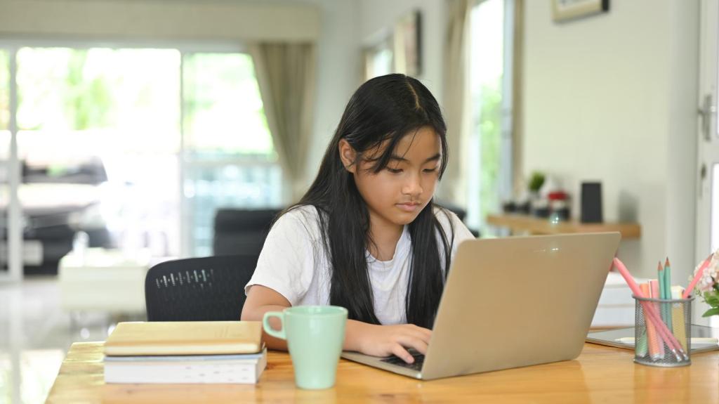 Image of child working on computer
