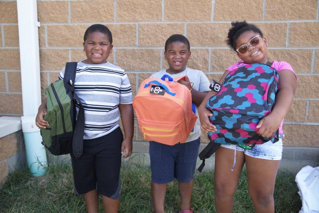 The Jackson Children at United Way Backpacks for Success event in Bond Hill, August 2022