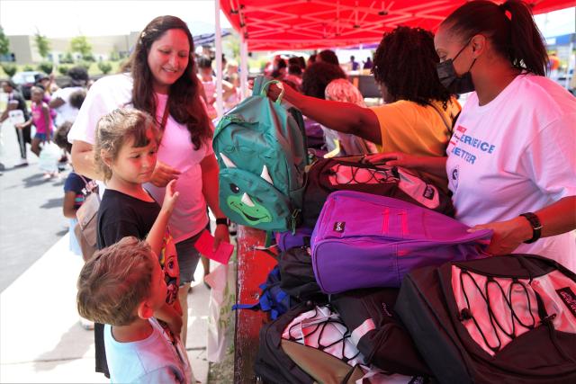 The Ortega Family at United Way Backpacks for Success event in Bond Hill, August 2022