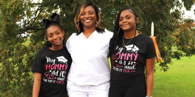 Tynesha Ferrell and her daughters